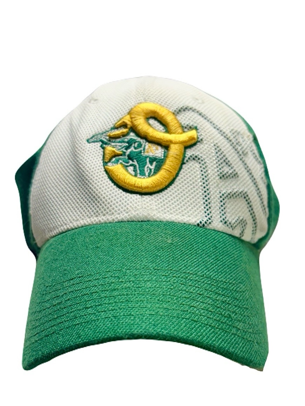 Vintage Nike Green and White Mesh Oakland A’s hat